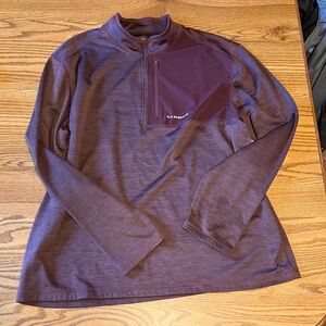 gh bass mens quarter zip thermal base layer -dark maroon XL
